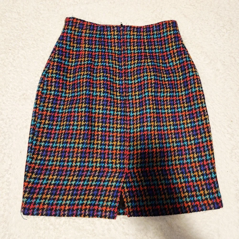 BEST American Clothing Co Houndstooth Plaid Wool Blend Skirt Size 5/6 - Picture 6 of 6